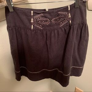 Banana Republic Grey Embroidery Mini Skirt Size 4